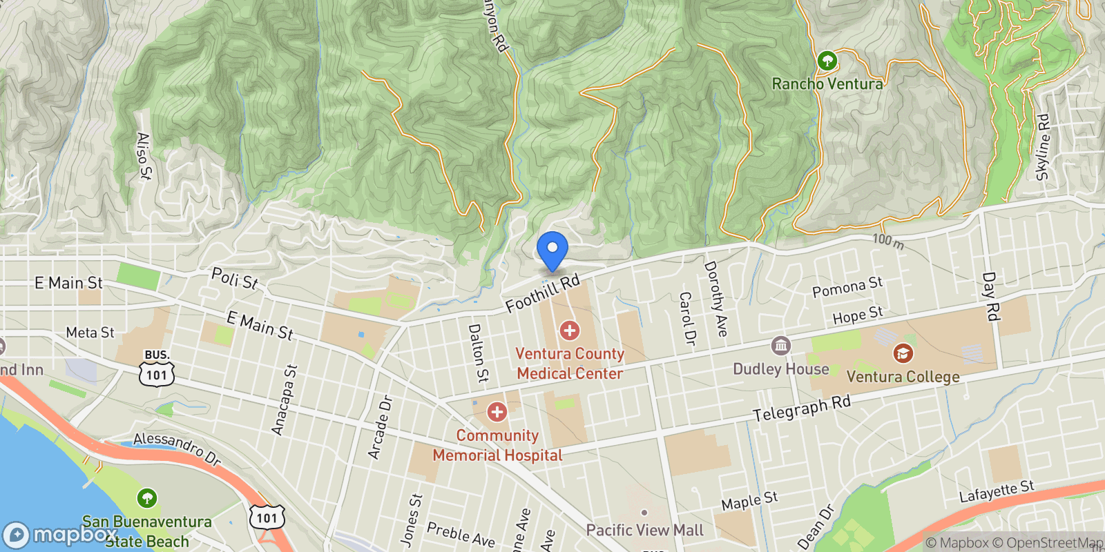 Map showing 3124 Grove Street, Ventura, California, United States.