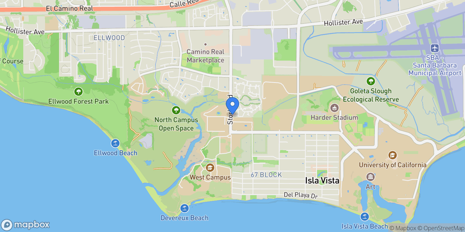 Map showing 565 Sweet Rain Place, Goleta, California, United States.