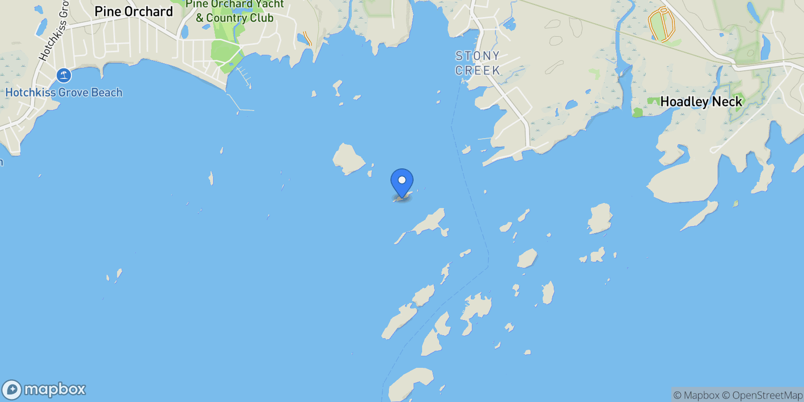 Map showing Potato Island, Branford, CT, 06405, USA, Branford, Connecticut, United States.