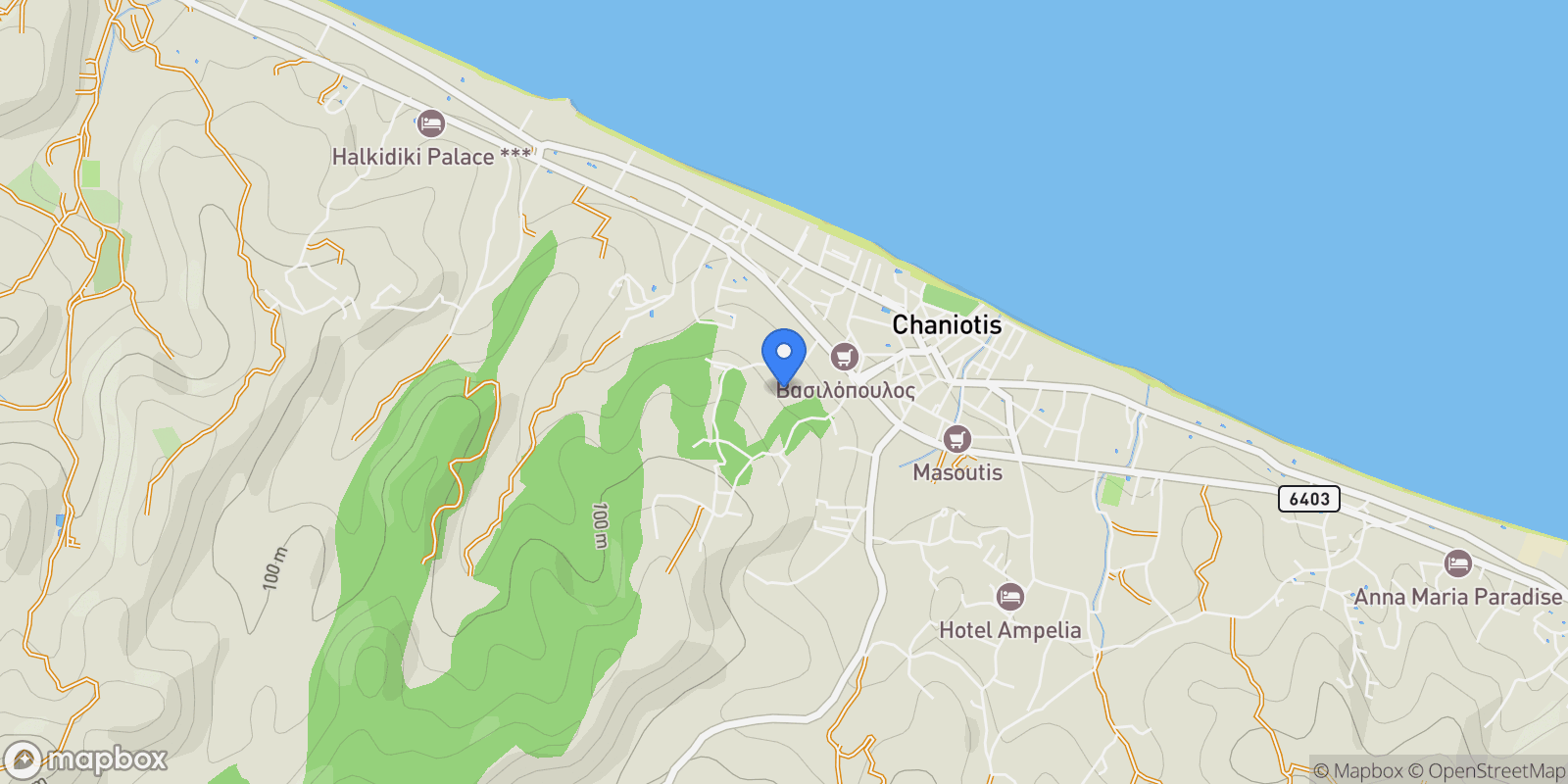 Map showing Pallini Municipal Unit, Macedonia and Thrace, Greece.