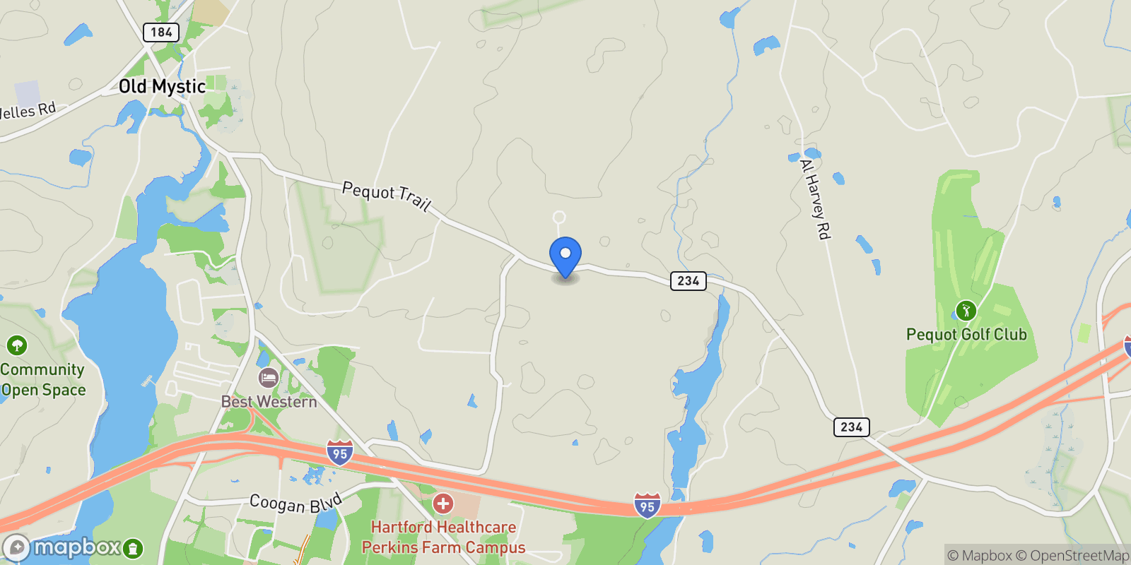 Map showing 1189 Pequot Trail, Stonington, CT, 06378, USA, Stonington, Connecticut, United States.