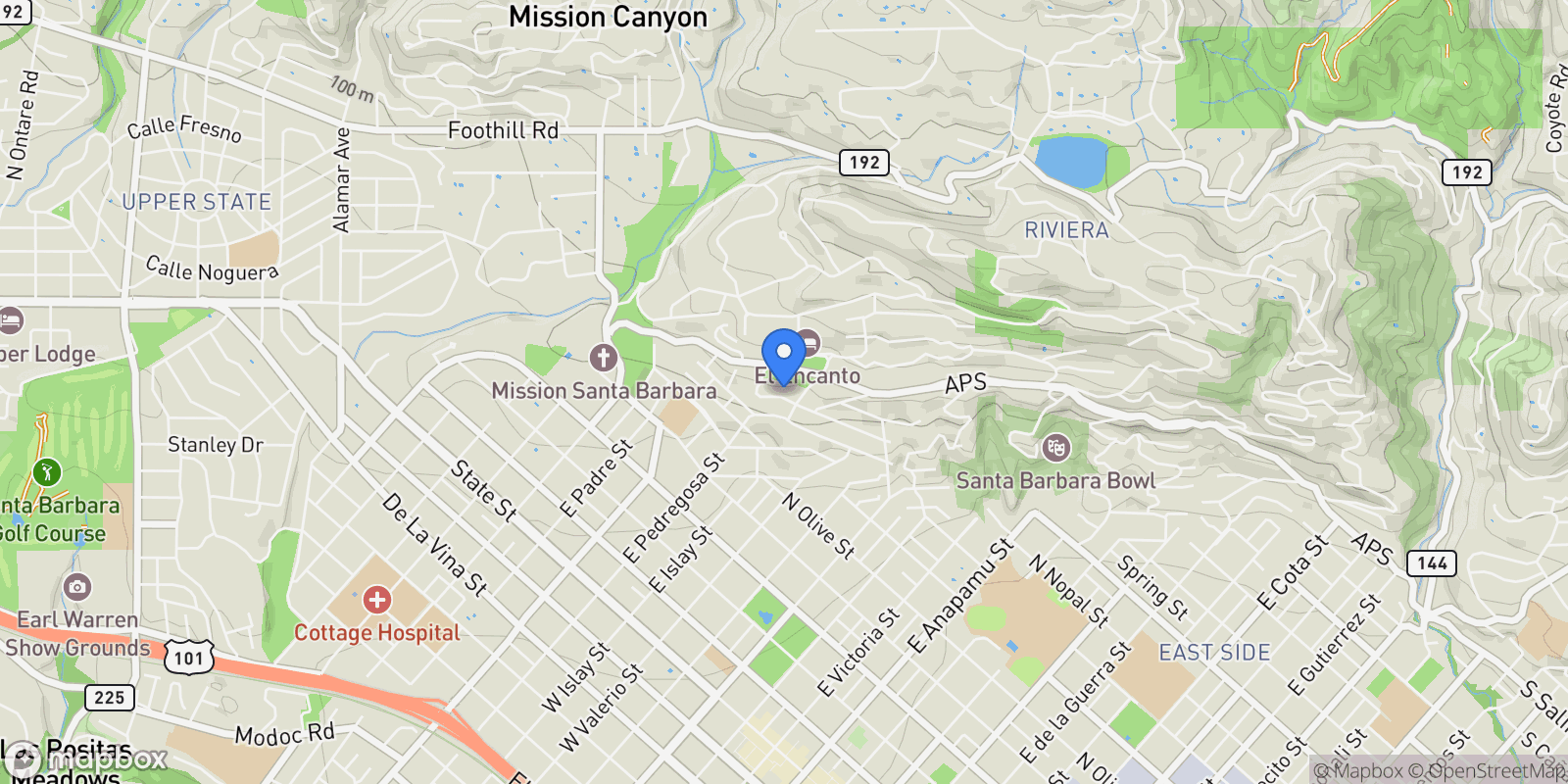 Map showing 1808 Loma Street, Santa Barbara, California, United States.