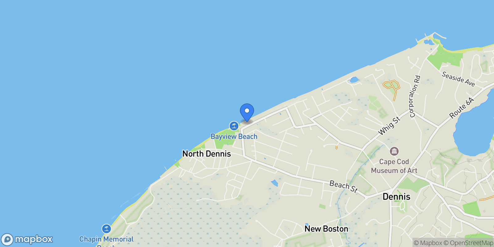 Map showing 156 Shore Drive, Dennis, MA, 02638, USA, Dennis, Massachusetts, United States.