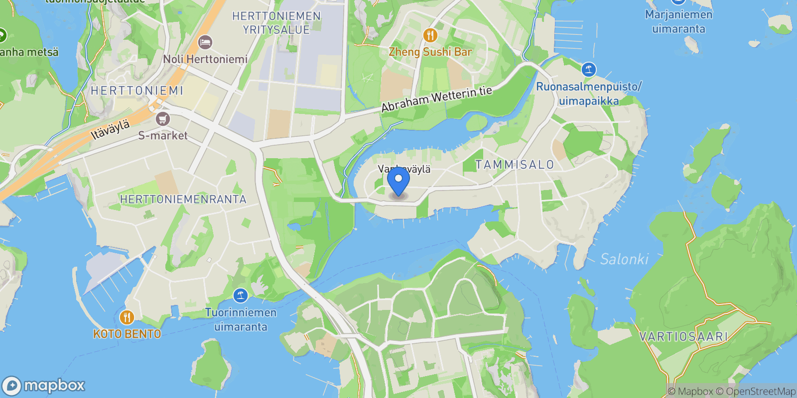 Map showing Tammisalontie 27, Helsinki, Uusimaa, Finland.