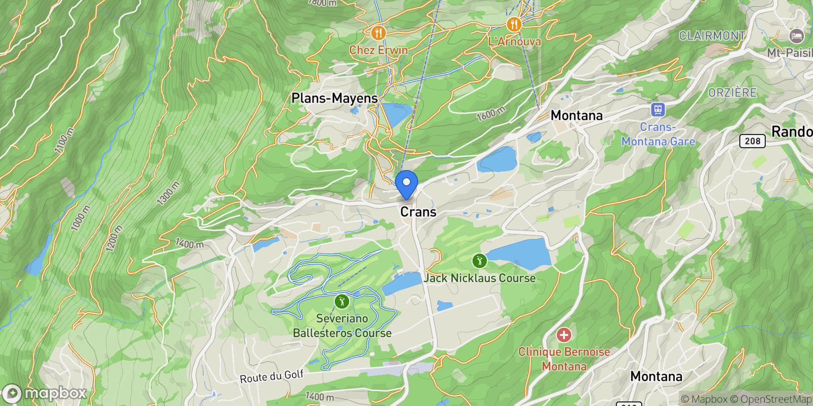 Map showing Route du Pas de l'Ours, Crans-Montana, VS 3963, Crans-Montana, Valais, Switzerland.