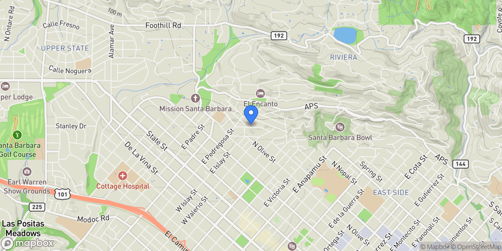 Map showing 1766 Prospect Avenue, Santa Barbara, California, United States.