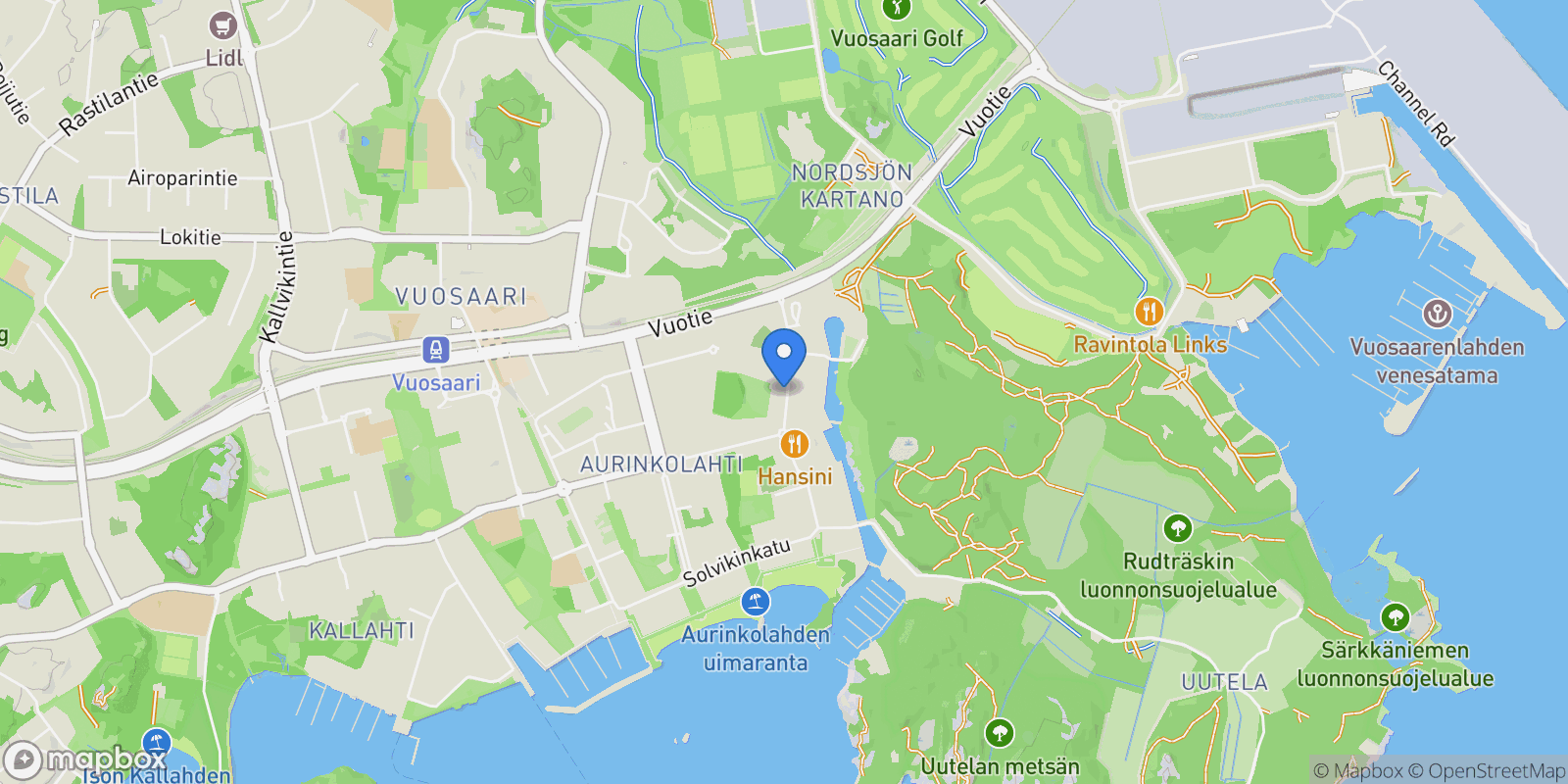 Map showing Aurinkotuulenkatu 7, Helsinki, Uusimaa, Finland.