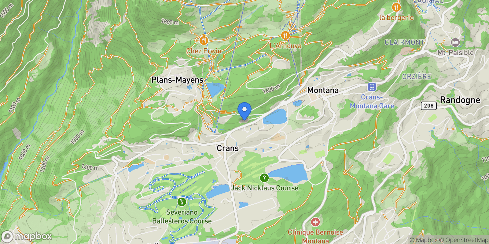 Map showing route du rawyl 15, Crans-Montana, VS 3963, Crans-Montana, Valais, Switzerland.