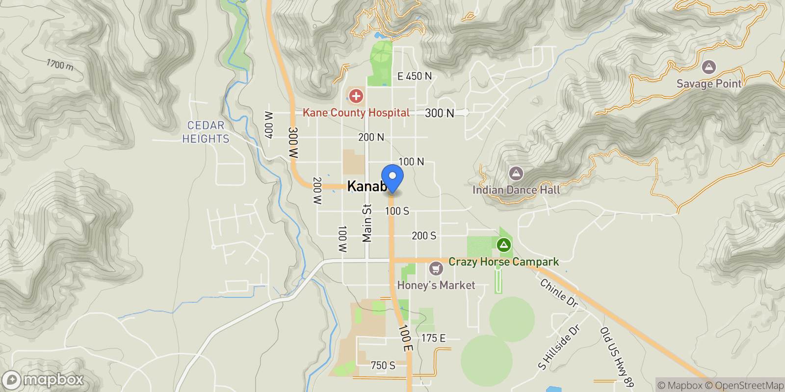 Map showing 3115 E KASON CT, Kanab, Utah, United States.