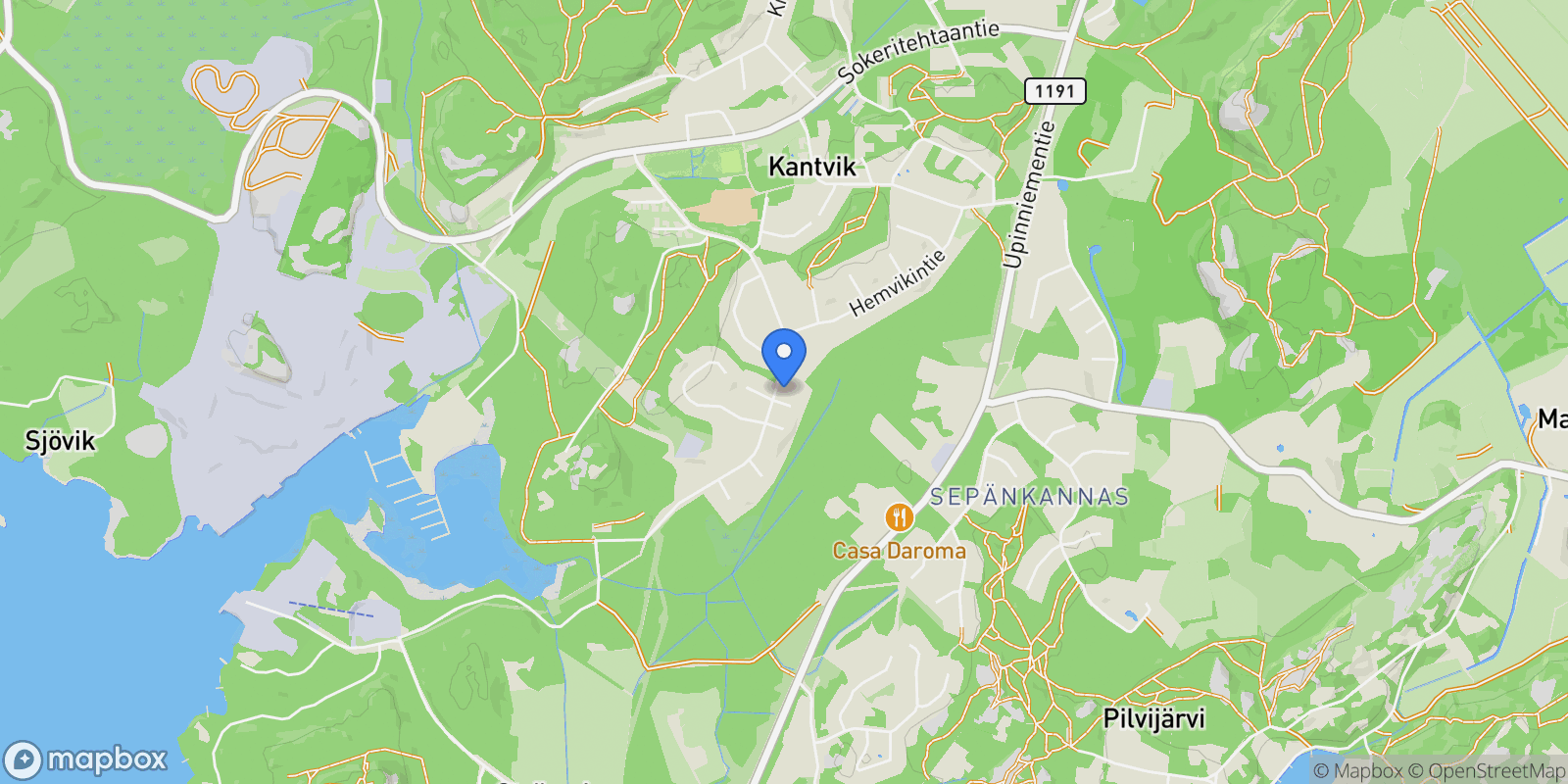 Map showing Kokkakuja 2, Kantvik, Uusimaa, Finland.