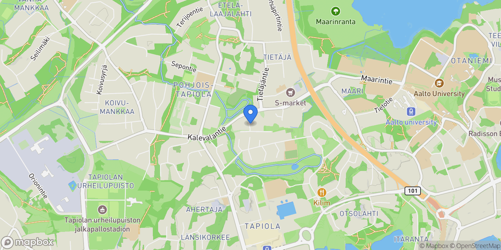 Map showing Kalevanvainio 8, Lahnus, Uusimaa, Finland.
