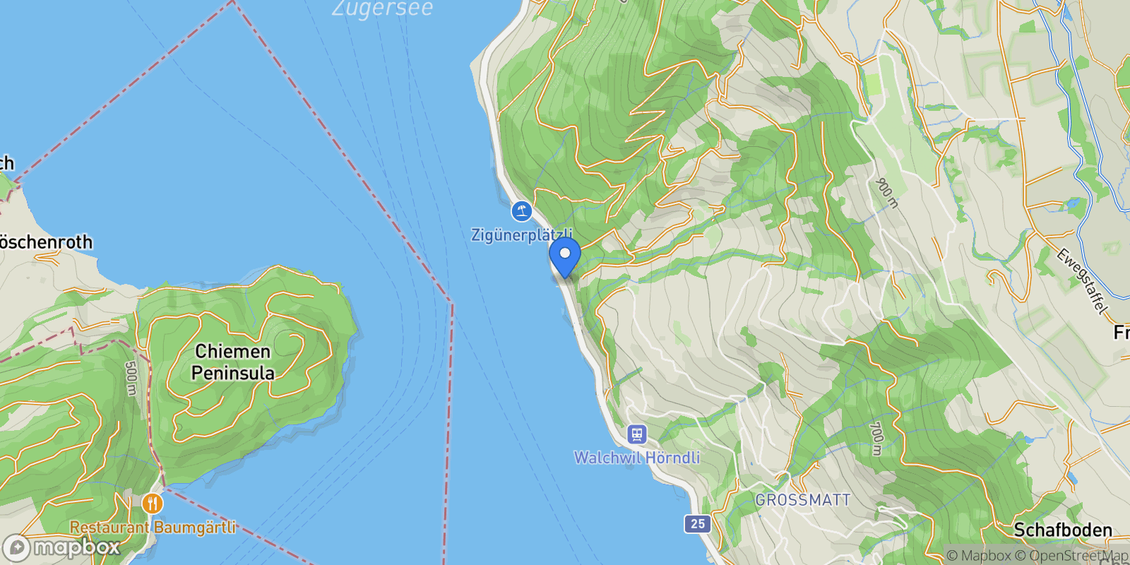 Map showing 6318 Walchwil, ZG, Walchwil, ZG 6318, Walchwil, Canton of Zug, Switzerland.