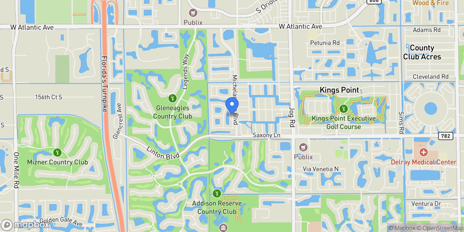 Map showing Demedici Circle, Delray Beach, Florida, United States.