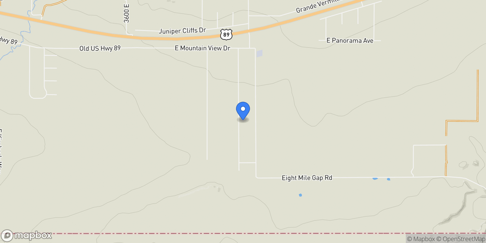 Map showing 4377 COLT CIR, Kanab, Utah, United States.