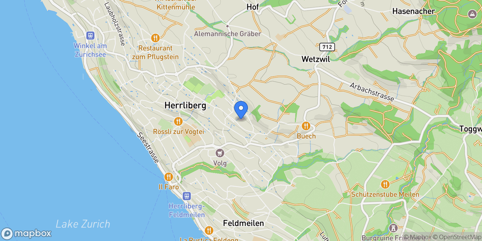 Map showing 8704 Herrliberg, ZH, Herrliberg, ZH 8704, Herrliberg, Zürich, Switzerland.
