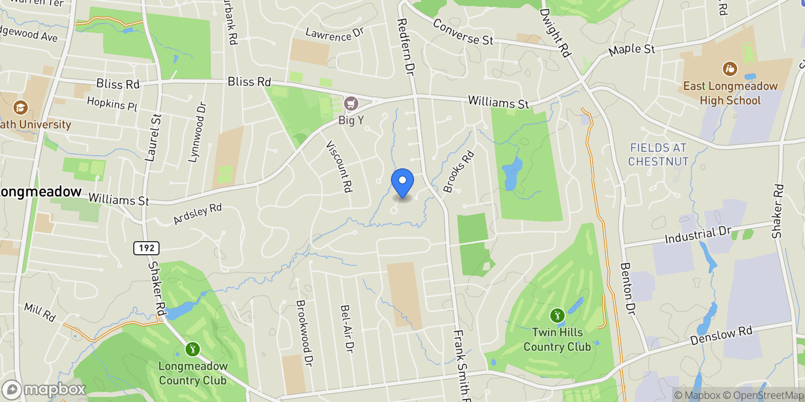 Map showing 111 Ashford Road, Longmeadow, MA, 01106, USA, Longmeadow, Massachusetts, United States.