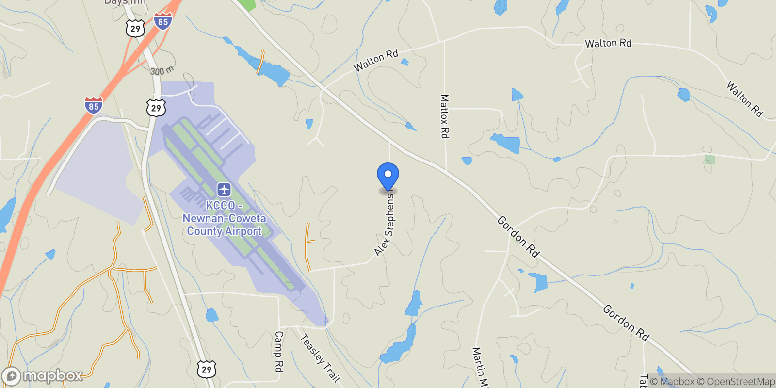 Map showing Newnan, Georgia, United States.