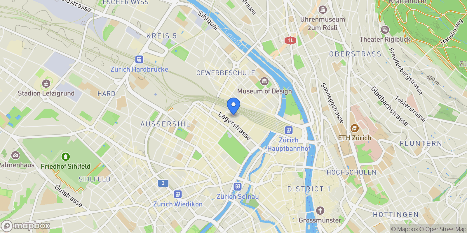 Map showing Central City Appartment, 8001 Zürich, ZH, Zürich, ZH 8004, Zürich, Zurich, Switzerland.
