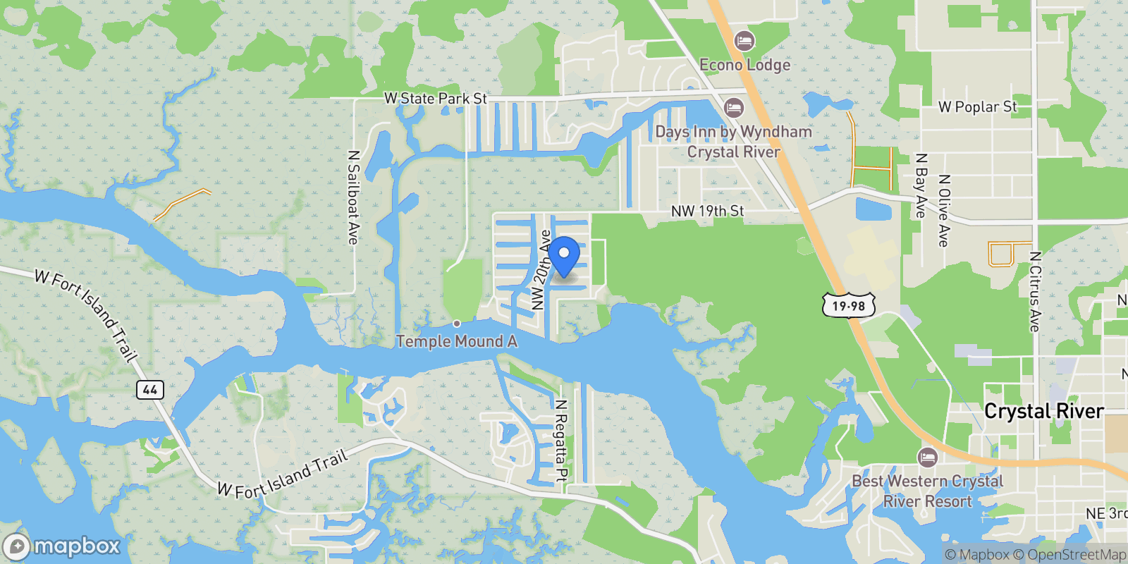 Map showing 1920 NW 16th Street, Crystal River, FL 34428, Crystal River, Florida, United States.