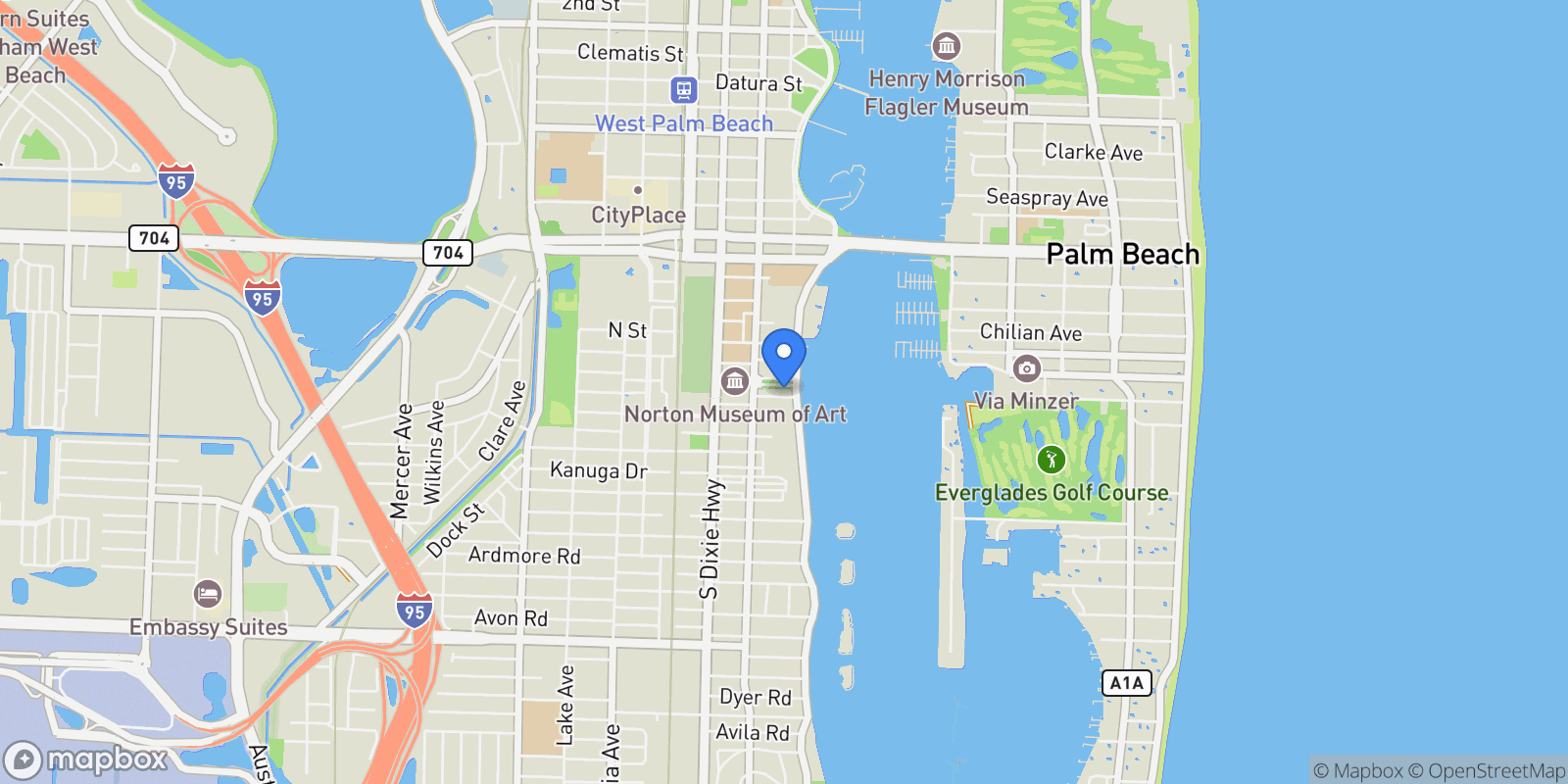 Map showing S Flagler Drive, West Palm Beach, Florida, United States.
