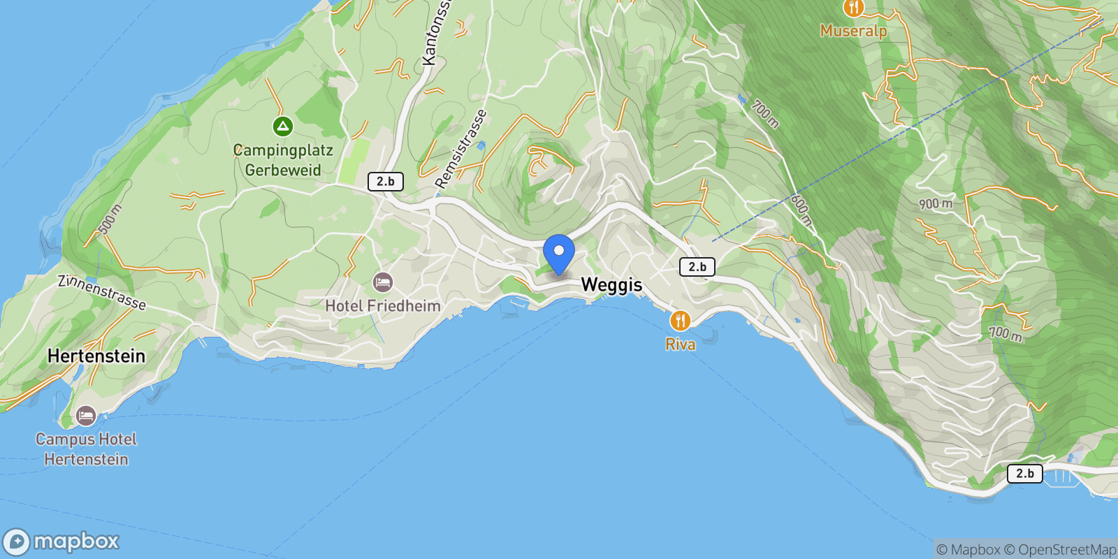 Map showing 6353 Weggis, LU, Weggis, LU 6353, Weggis, Lucerne, Switzerland.