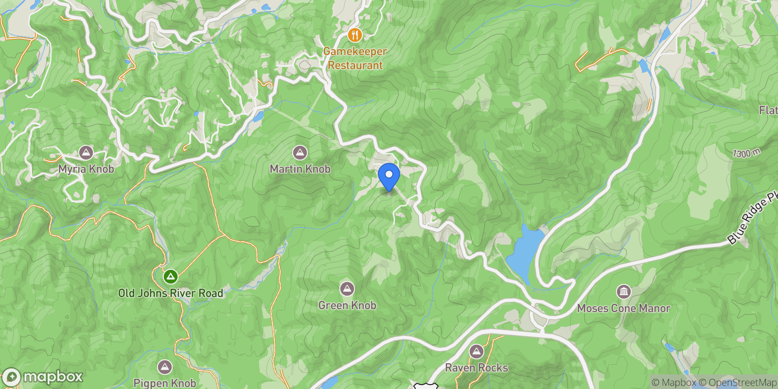 Map showing 127-129 Rim Rock Gorge, Blowing Rock, North Carolina, United States.