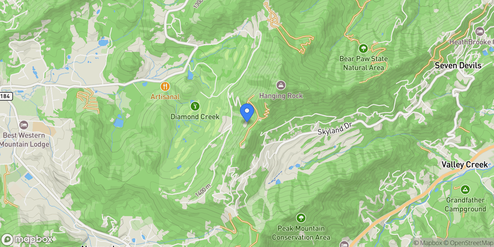 Map showing 400 Ninebark, Banner Elk, North Carolina, United States.