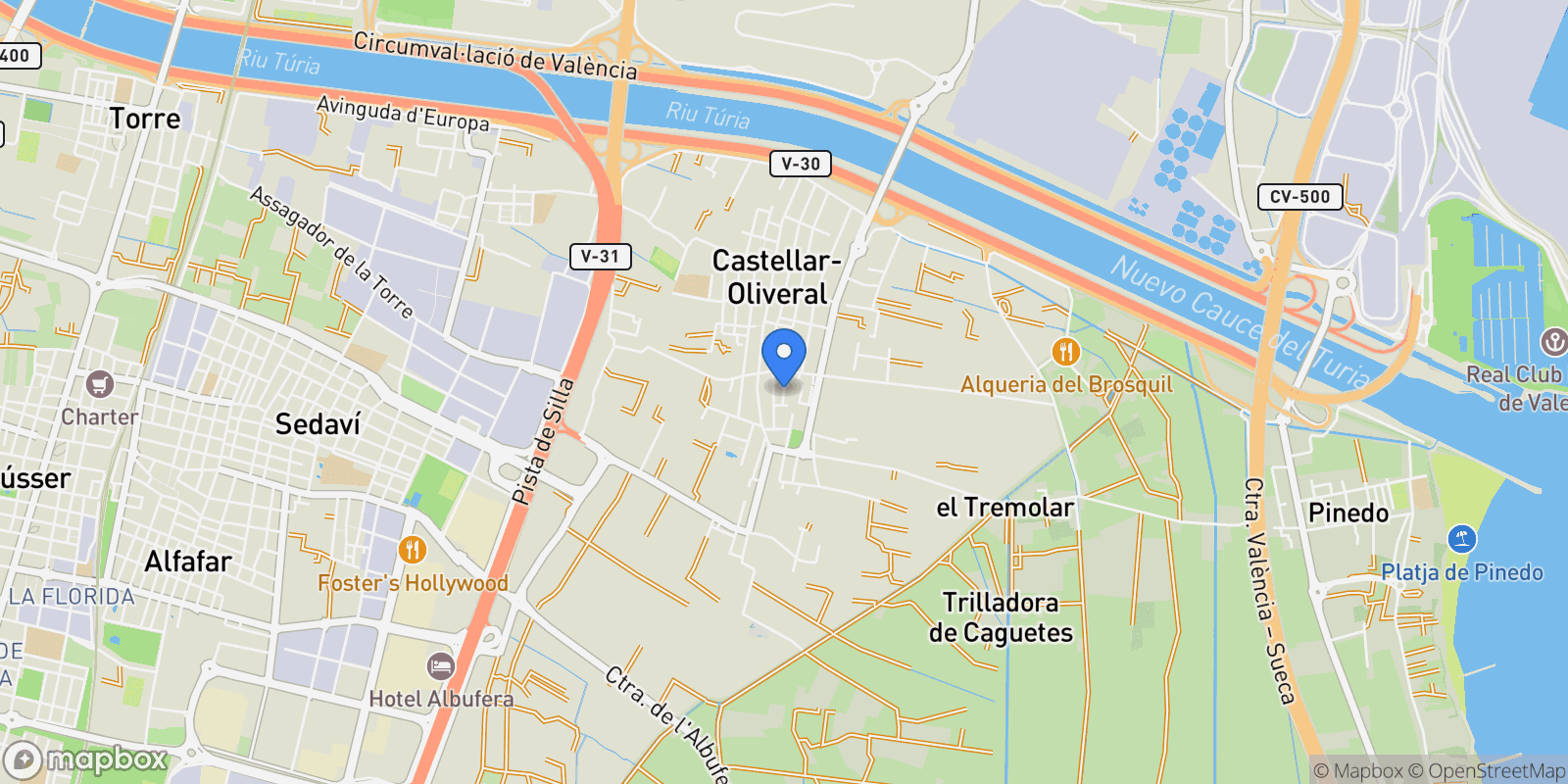 Map showing Benidorm, Alicante, Benidorm, Pobles del Sud, Valencia, Spain.