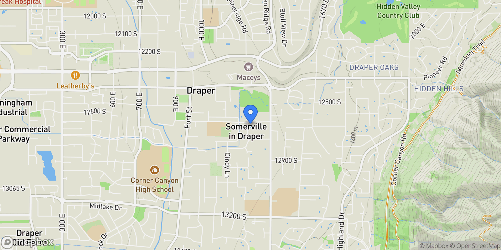 Map showing 12671 S SOMERDOWNS CT, Draper, Utah, United States.