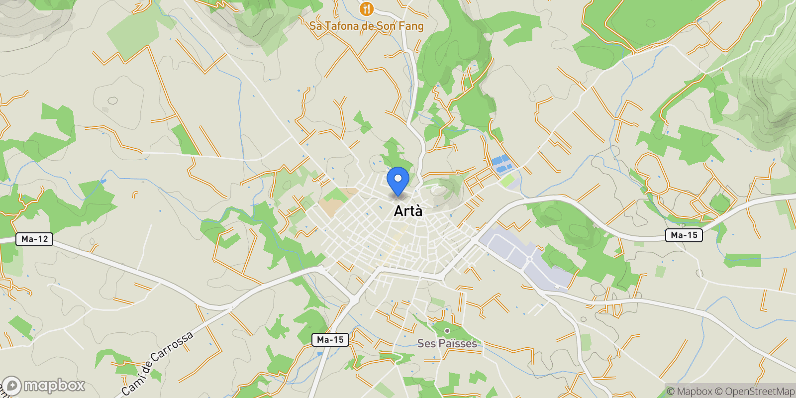 Map showing Artà, Mallorca, Artà, Arta, Balearic Islands, Spain.