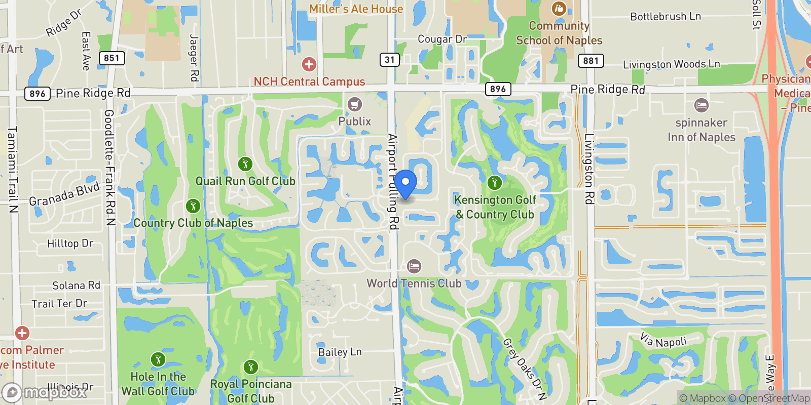 Map showing 4884 Rustic Oaks CIR, Naples, FL, 34105, USA, Naples, Florida, United States.