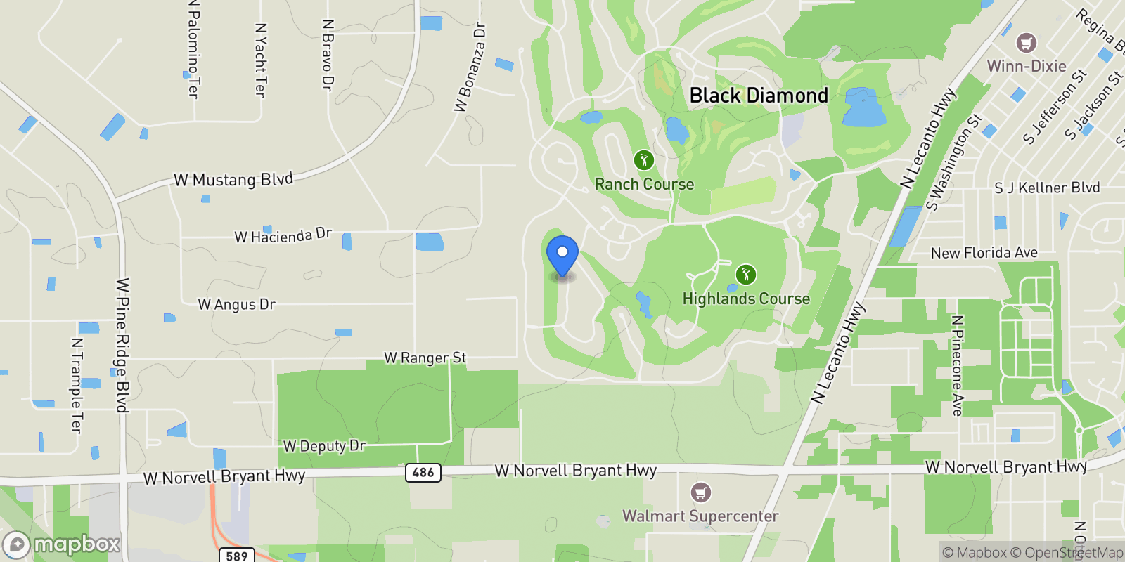 Map showing 2714 N Prestwick Way, Lecanto, FL 34461, Lecanto, Florida, United States.
