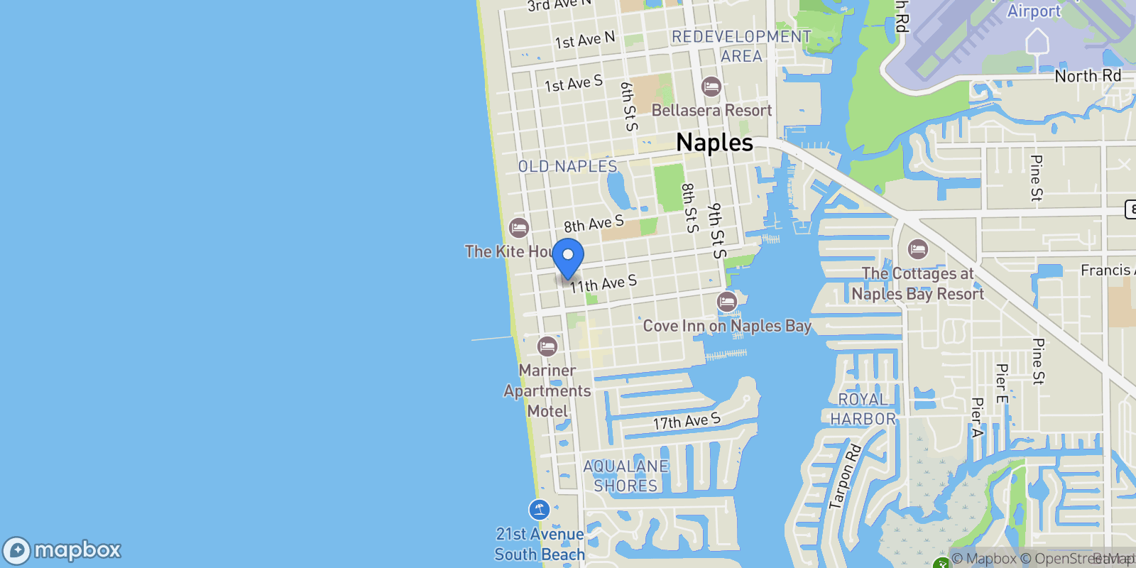 Map showing 231 11th Avenue S, Naples, FL 34102, Naples, Florida, United States.