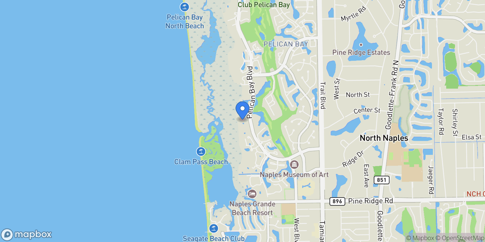 Map showing 6075 Pelican Bay Boulevard , 204, Naples, FL 34108, Naples, Florida, United States.
