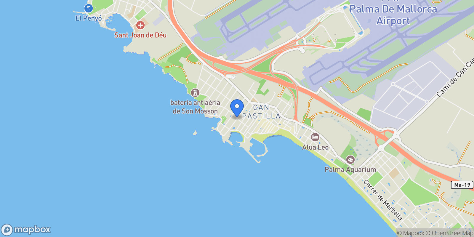 Map showing Can Pastilla, Mallorca, Can Pastilla, Palma, Balearic Islands, Spain.