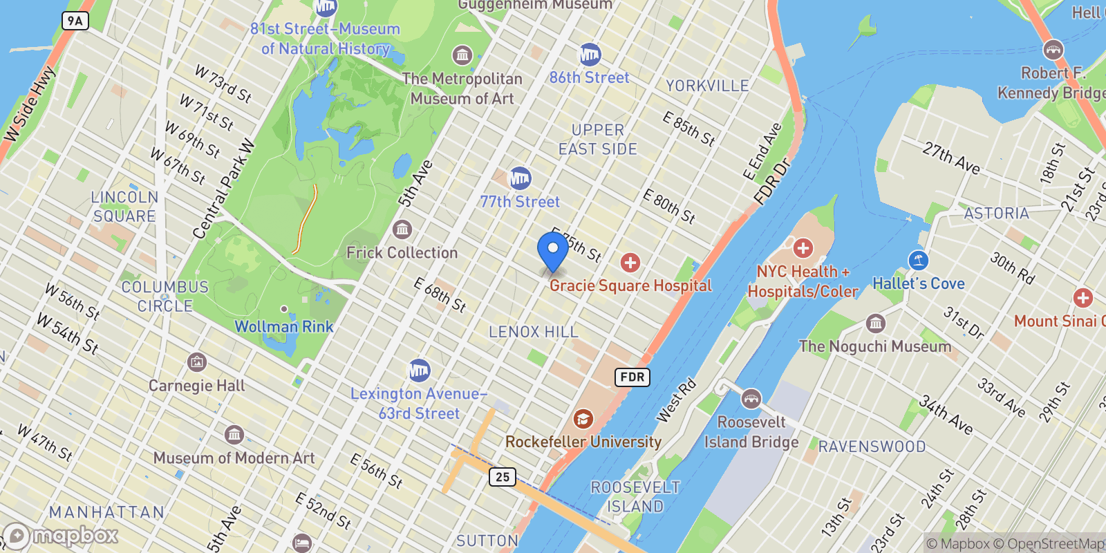 Map showing Charing Cross House, 305 E 72ND ST, New York, New York, United States.