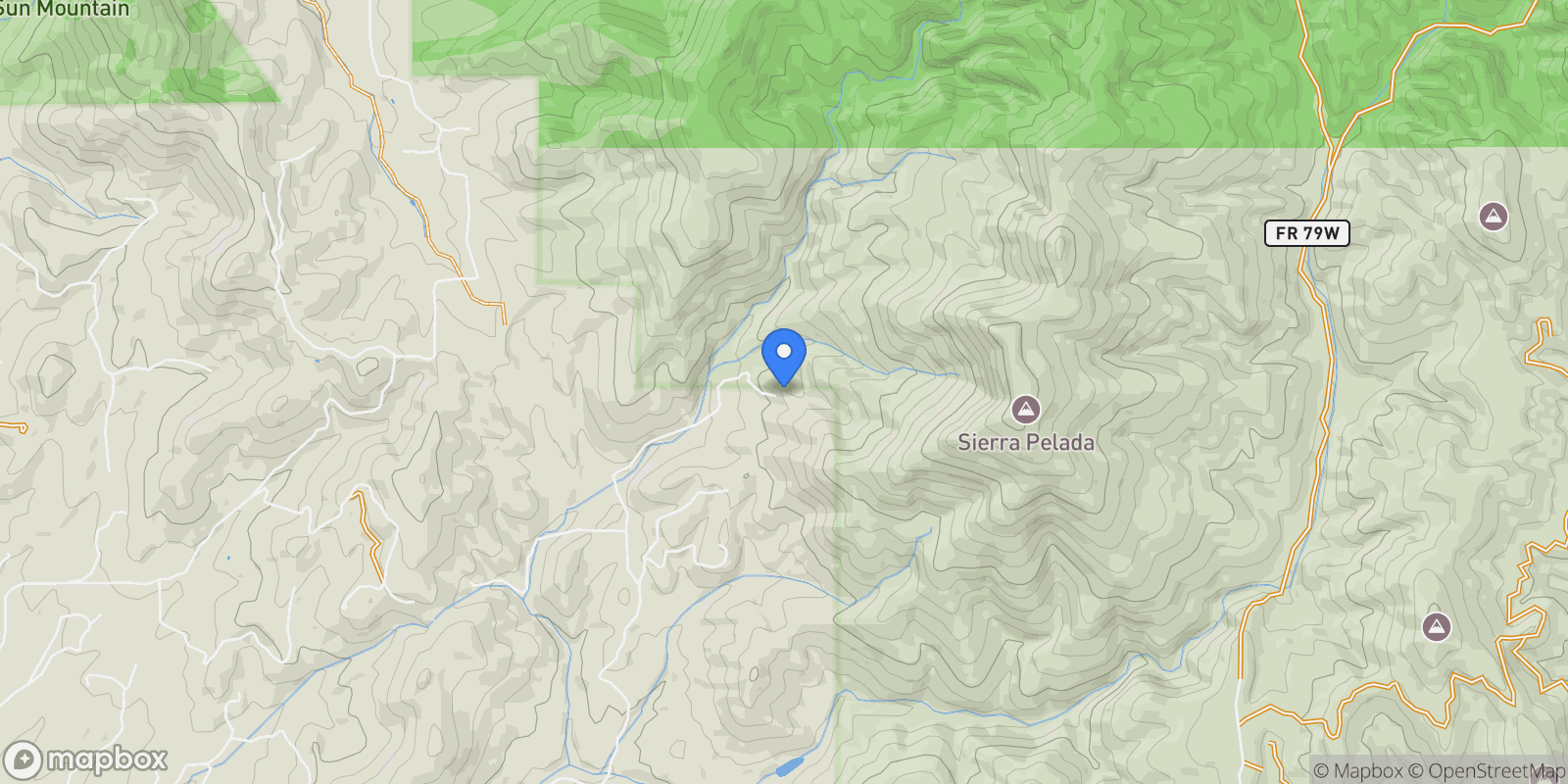 Map showing 98 La Barbaria Trail, Santa Fe, NM 87505, Santa Fe, New Mexico, United States.