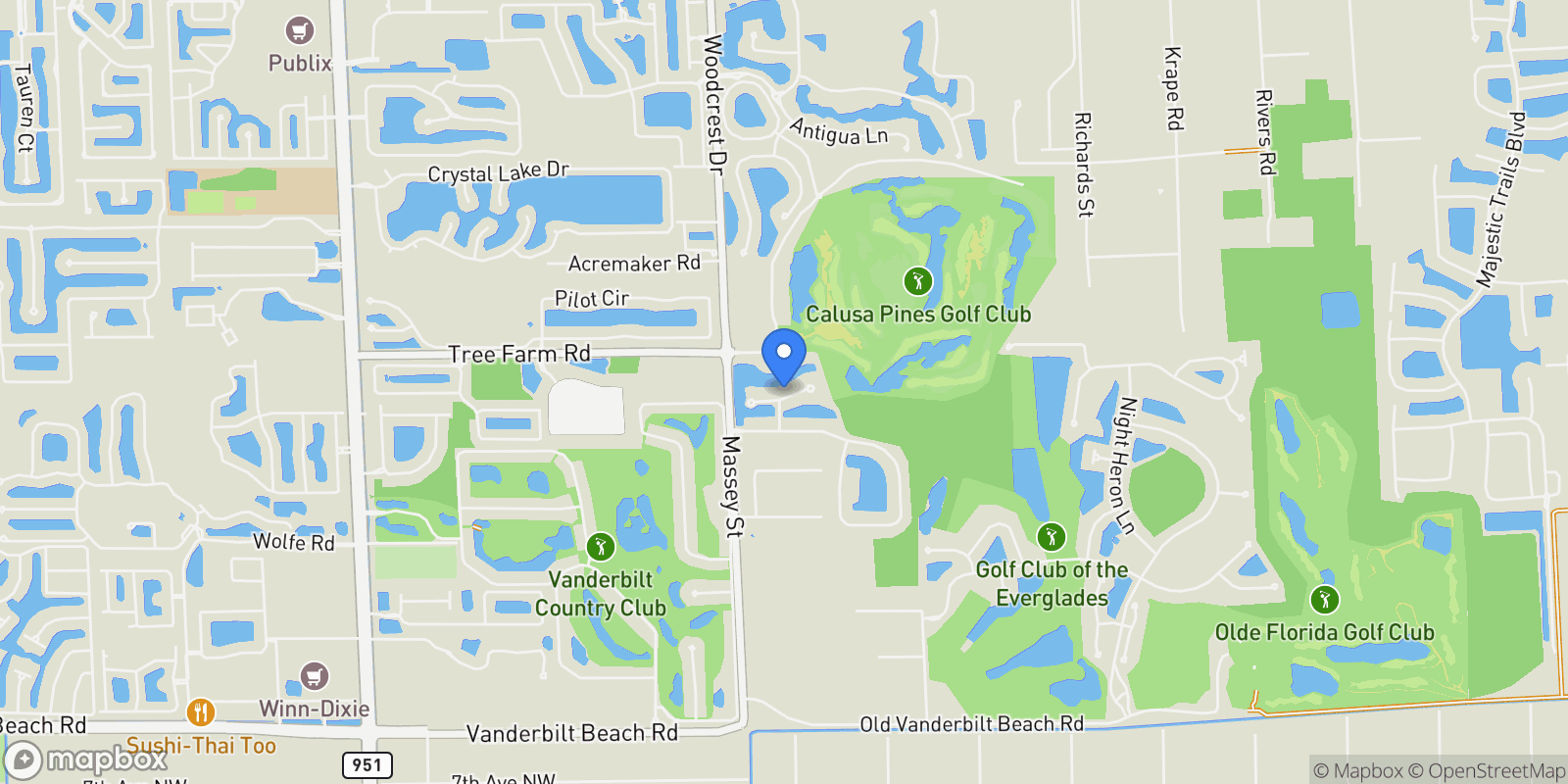 Map showing 1633 Songbird Court, Naples, FL 34120, Naples, Florida, United States.