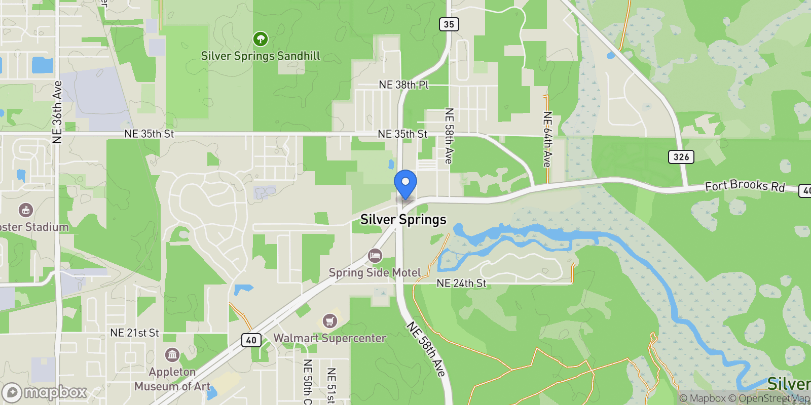 Map showing 5565 E Silver Springs Boulevard, Silver Springs, FL 34488, Silver Springs, Florida, United States.