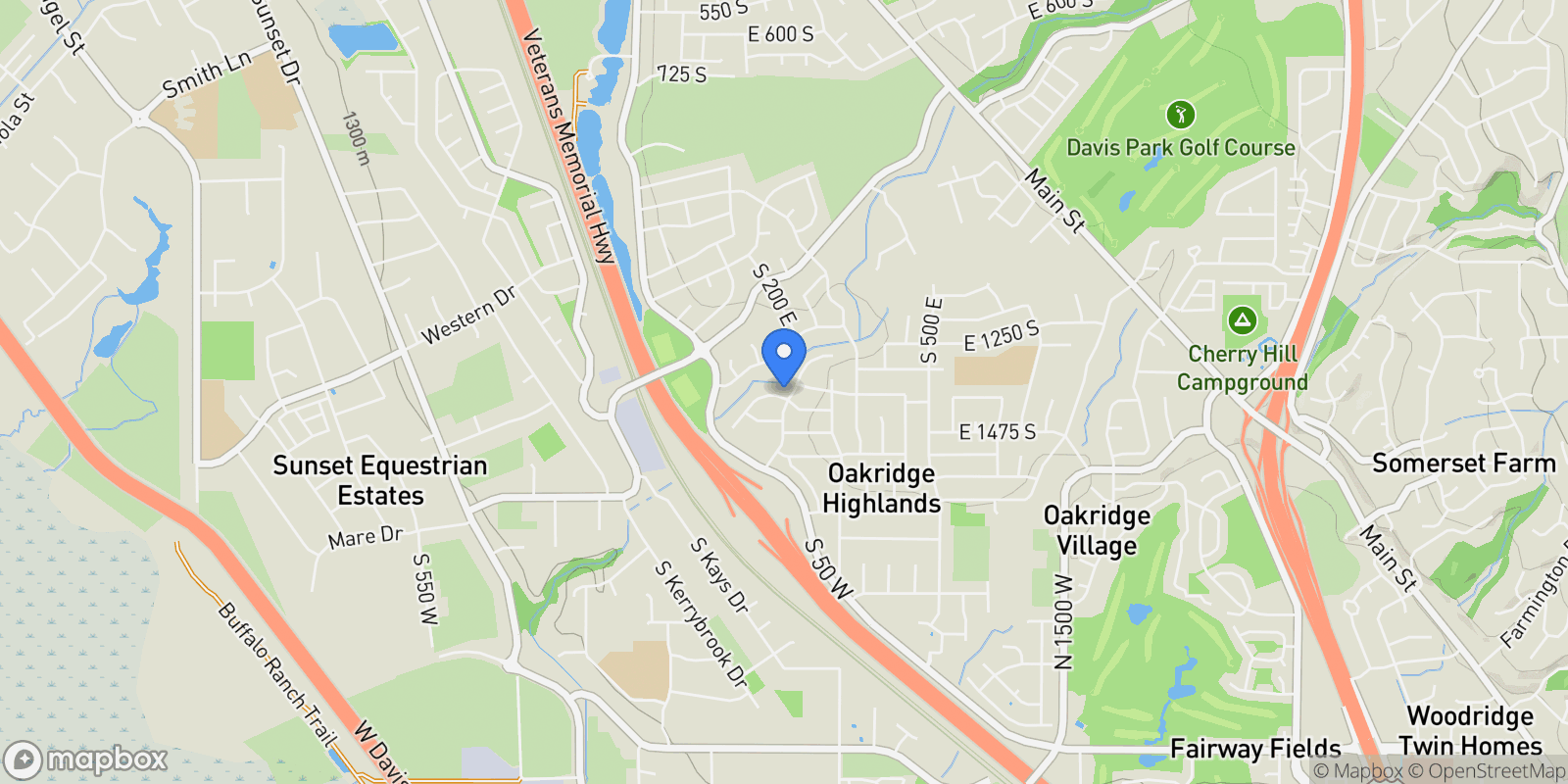 Map showing 245 E 1400 S, Kaysville, Utah, United States.