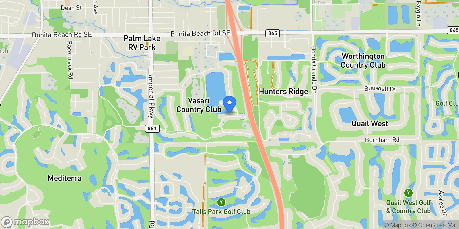 Map showing 12107 Via Cercina DR, Bonita Springs, FL, 34135, USA, Bonita Springs, Florida, United States.