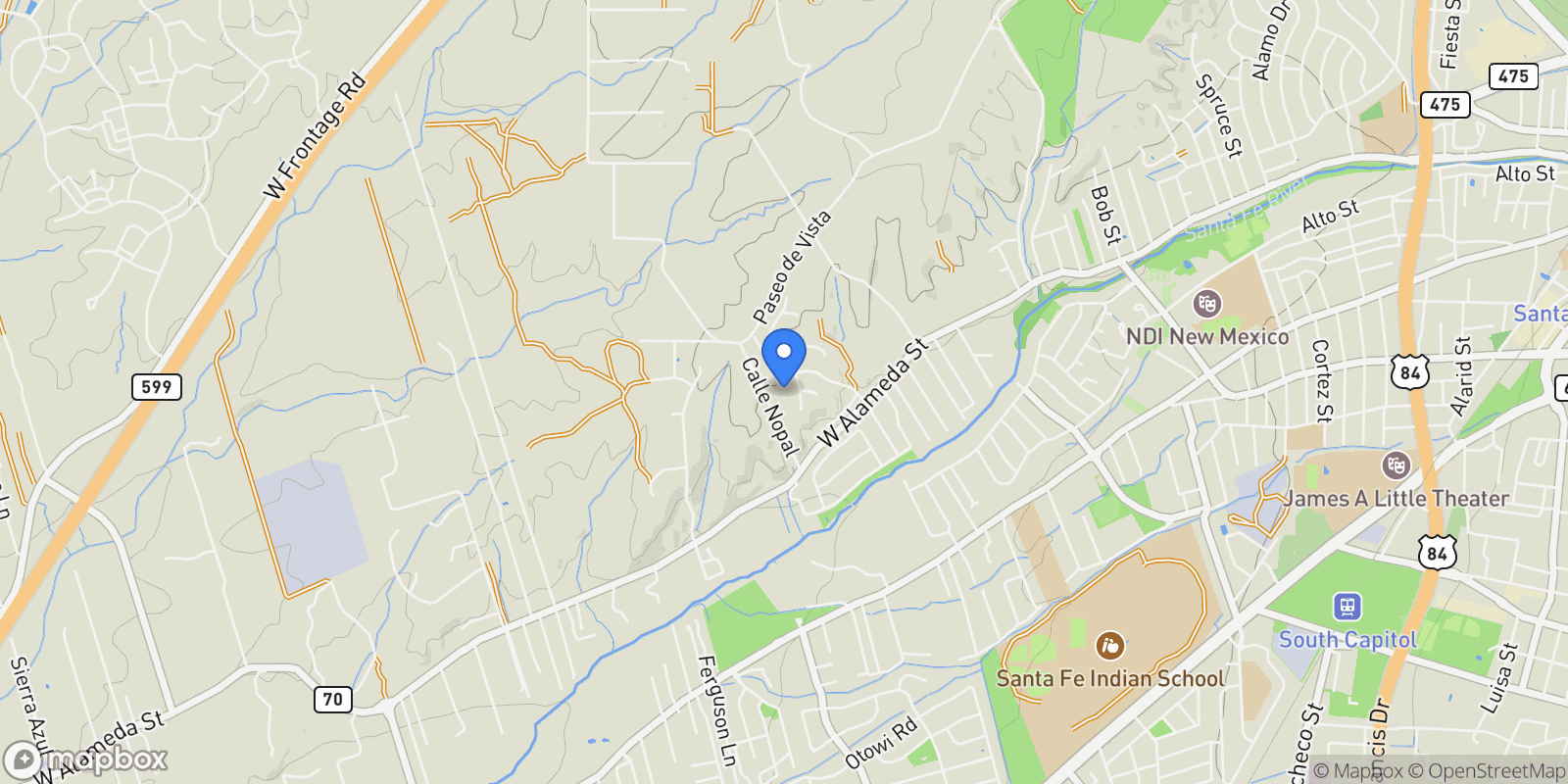 Map showing 1702 Watchpoint, Santa Fe, NM 87507, Santa Fe, New Mexico, United States.