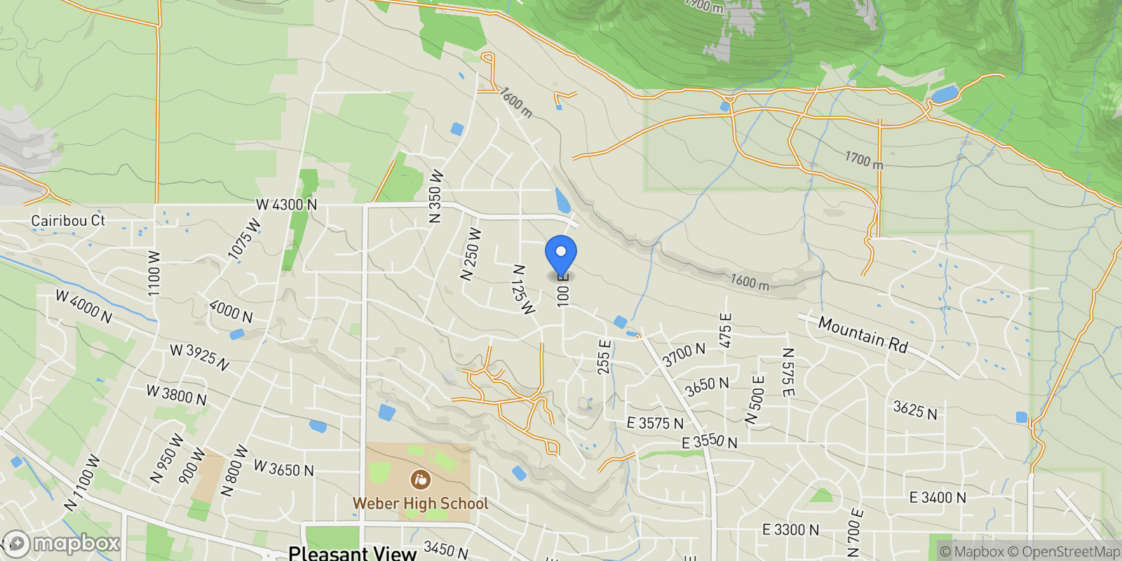 Map showing 4175 N 100 E, Ogden, Utah, United States.