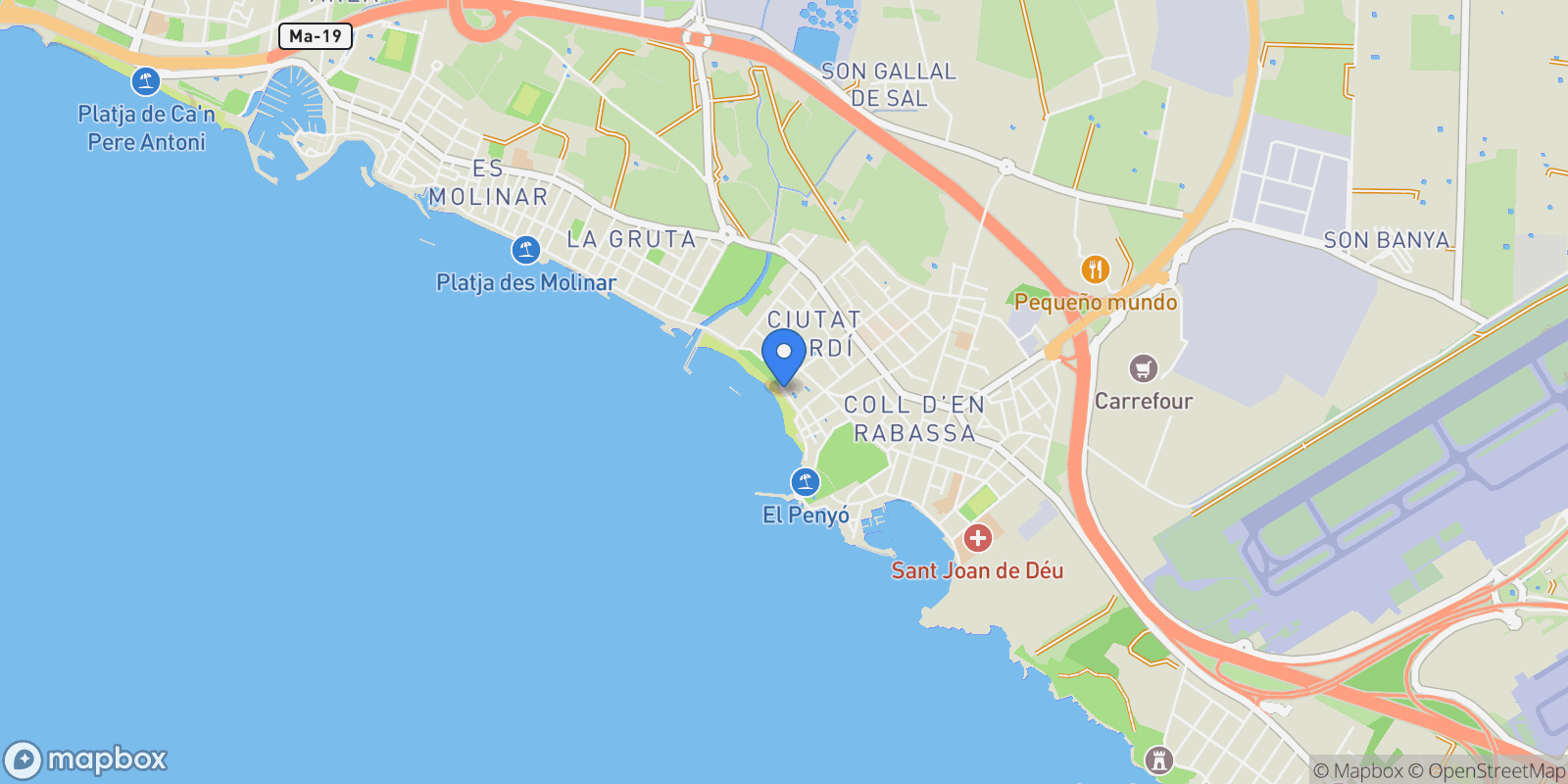 Map showing Palma, Mallorca, Palma, Palma, Balearic Islands, Spain.