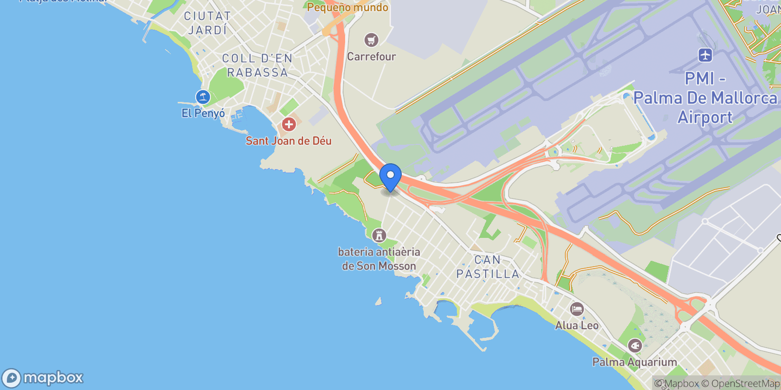 Map showing Can Pastilla, Mallorca, Can Pastilla, Palma, Balearic Islands, Spain.