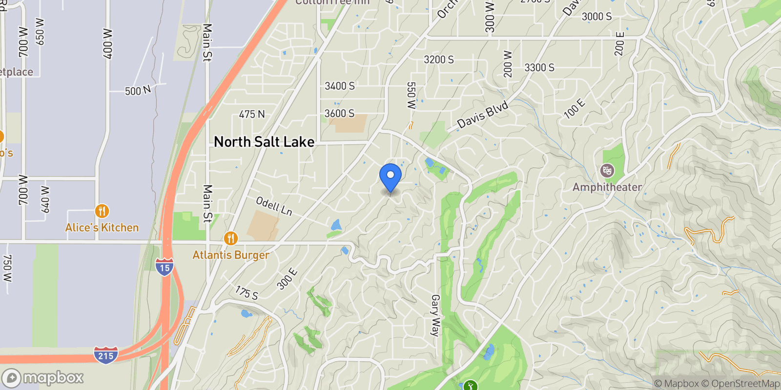 Map showing 178 N VALLEY VIEW DR, North Salt Lake, Utah, United States.