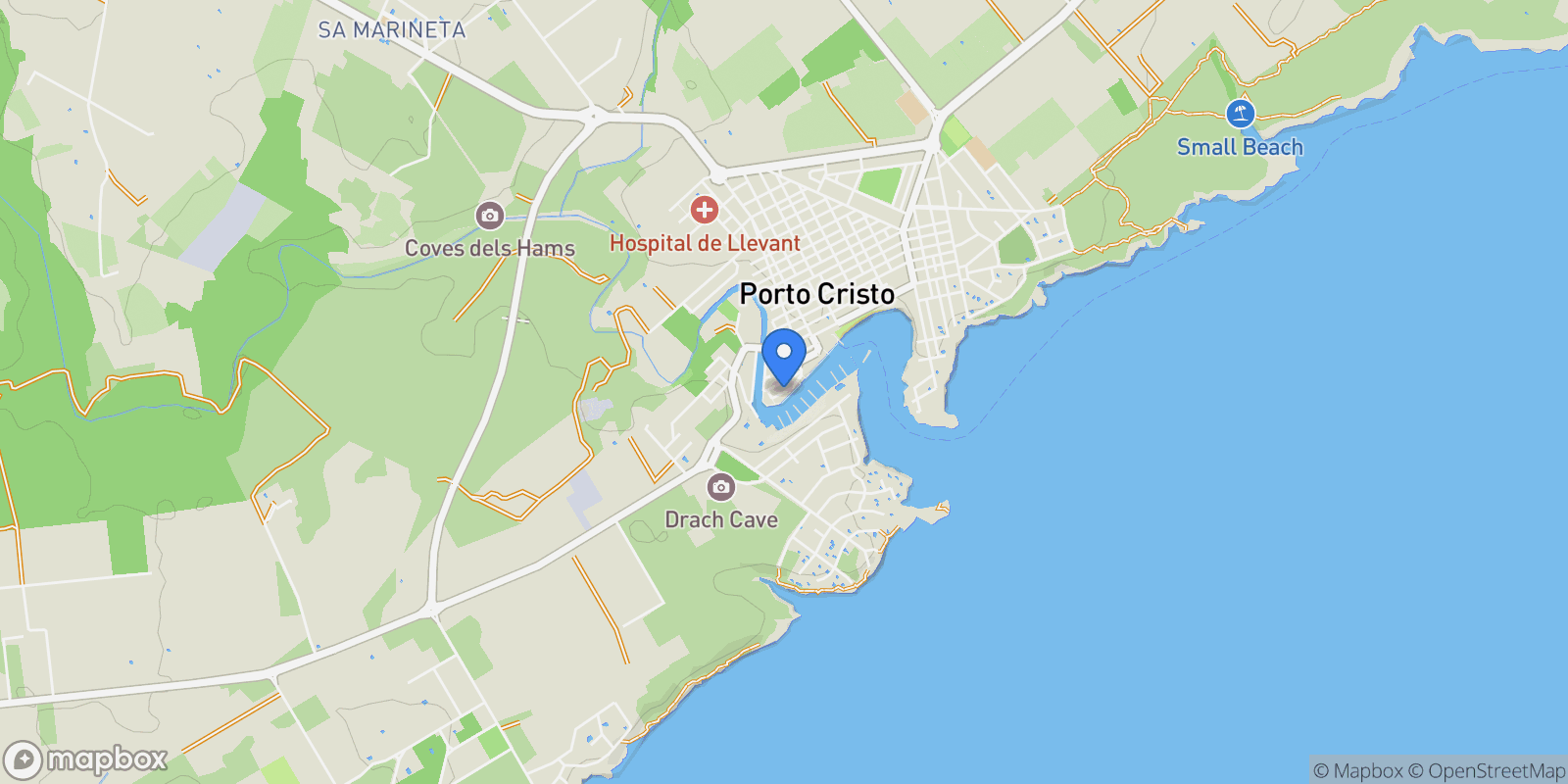 Map showing Porto Cristo, Mallorca, Porto Cristo, Manacor, Balearic Islands, Spain.