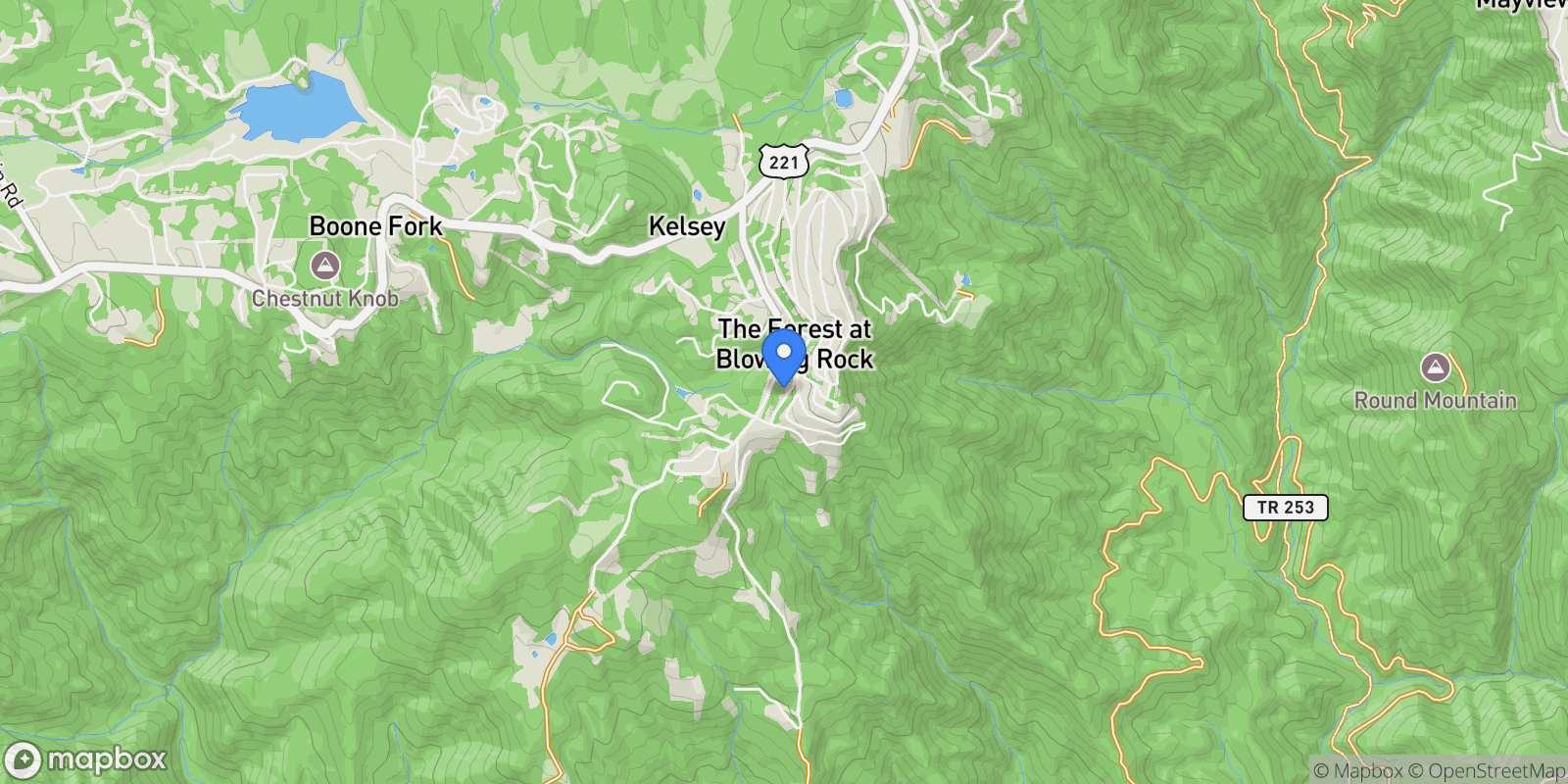 Map showing 205 Honey Hill Drive, Blowing Rock, NC 28605, Blowing Rock, North Carolina, United States.
