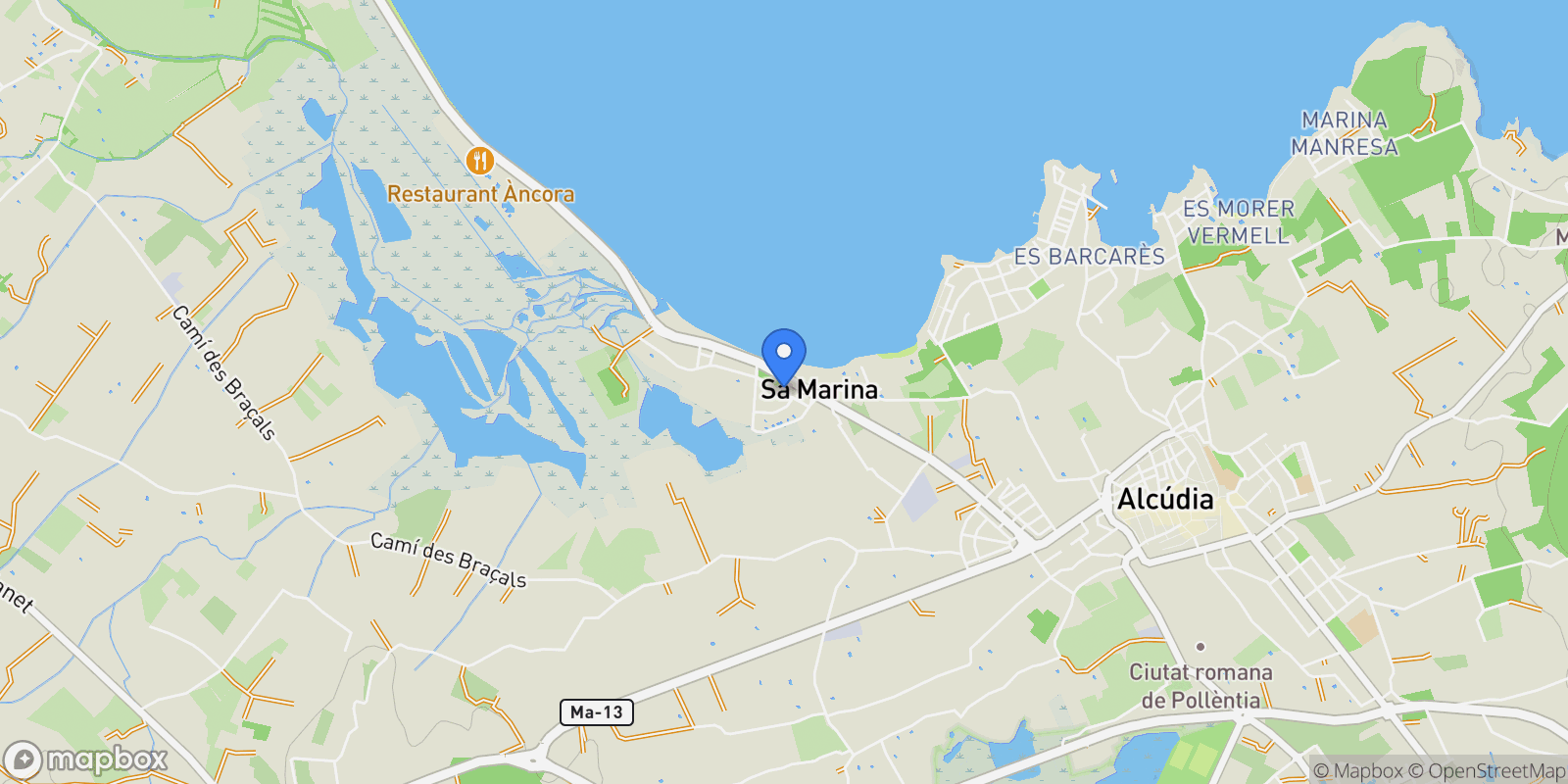 Map showing Alcúdia, Mallorca, Alcúdia, Alcudia, Balearic Islands, Spain.
