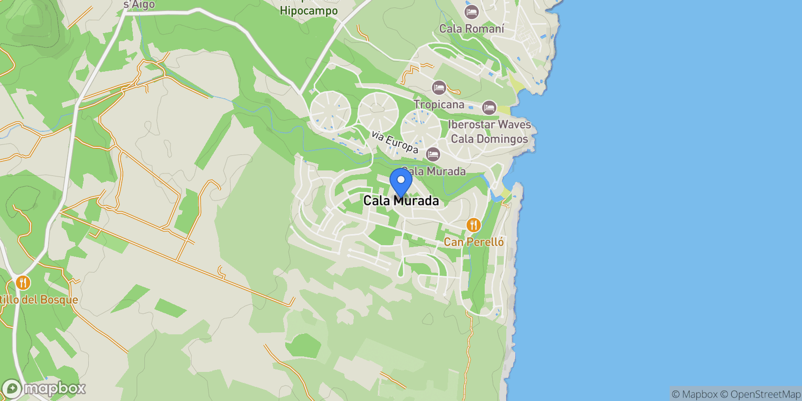 Map showing Algaida, Mallorca, Algaida, Cala Murada, Manacor, Balearic Islands.